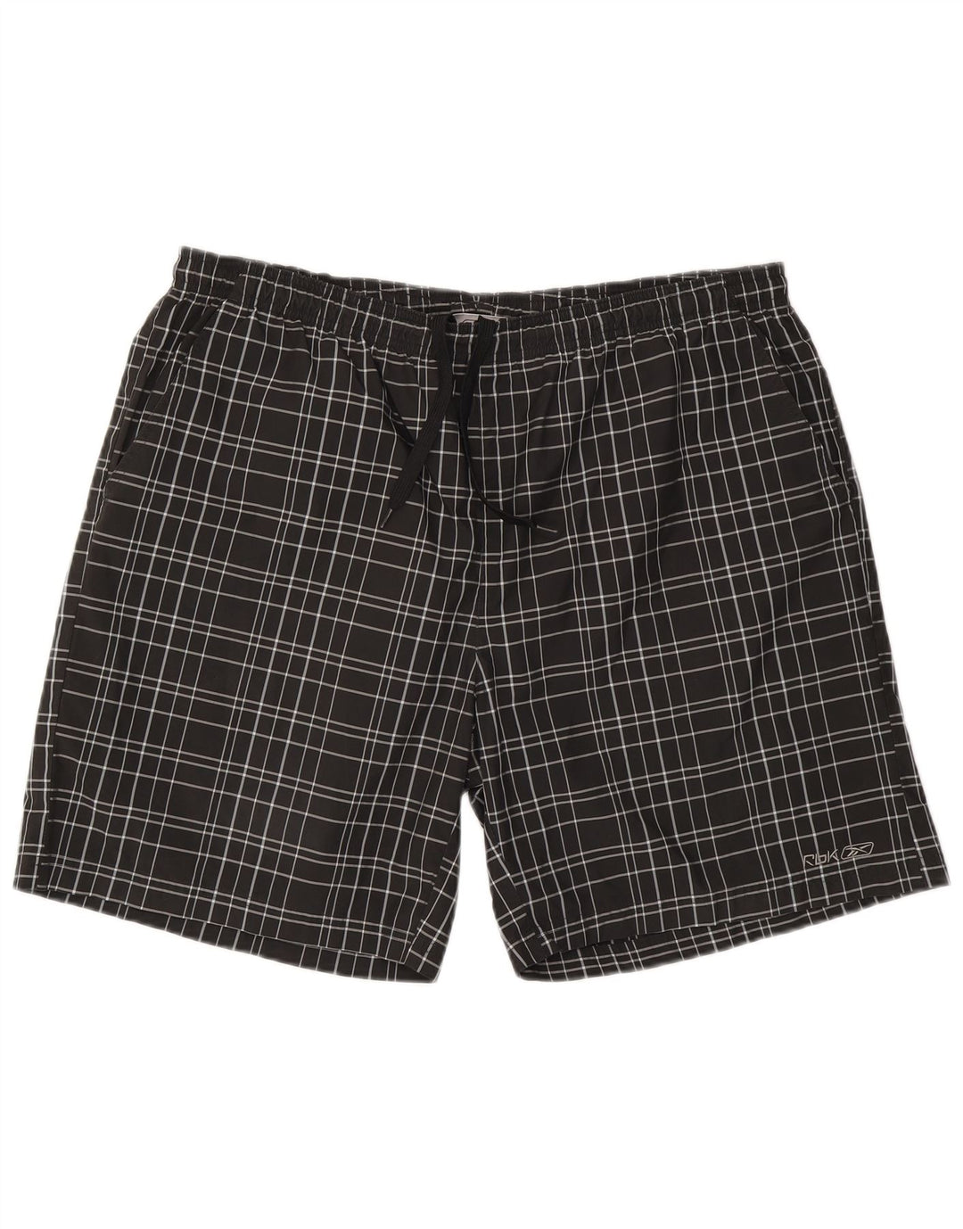 Pantaloncini da bagno Reebok da uomo 2XL poliestere nero a quadri