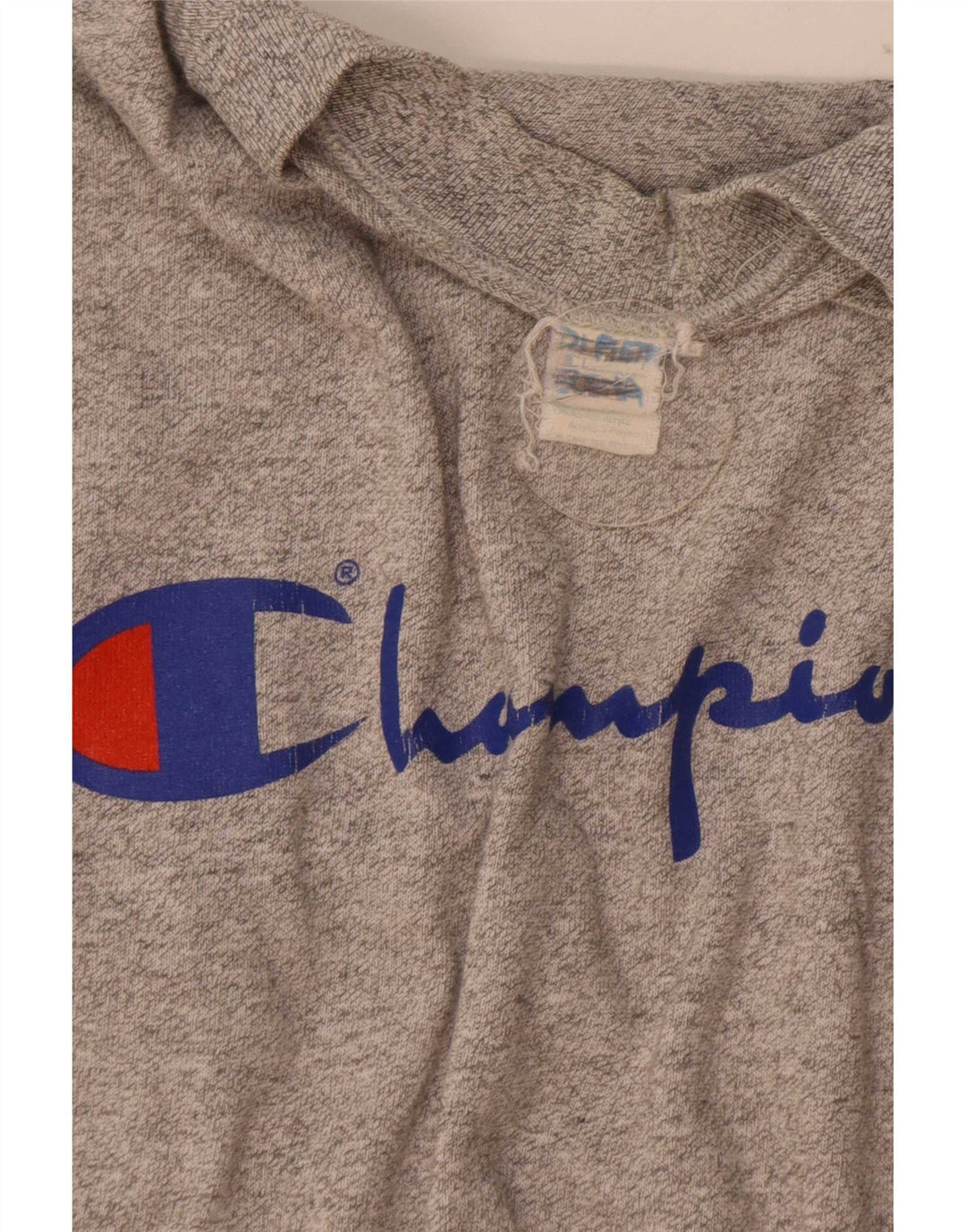Felpa grafica da uomo Champion, maglione, cotone grigio medio