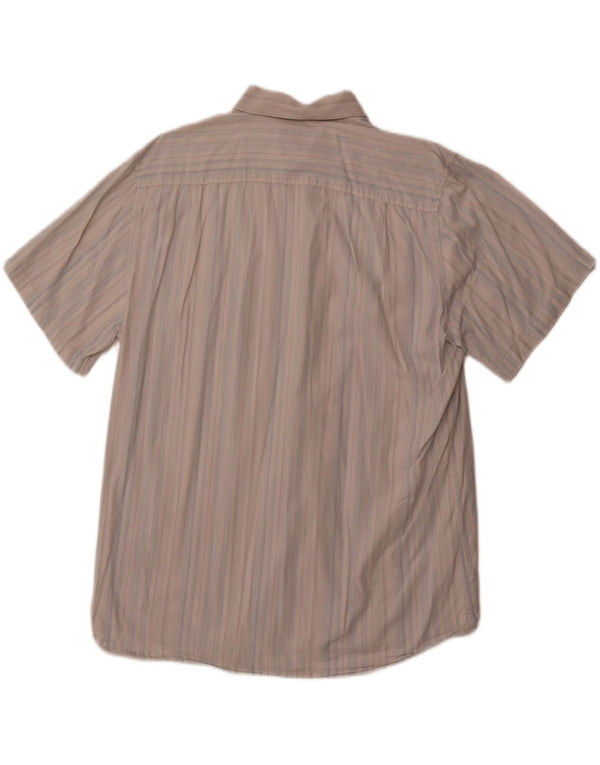 PIERRE CARDIN Camicia a maniche corte da uomo 2XL Cotone a righe blu