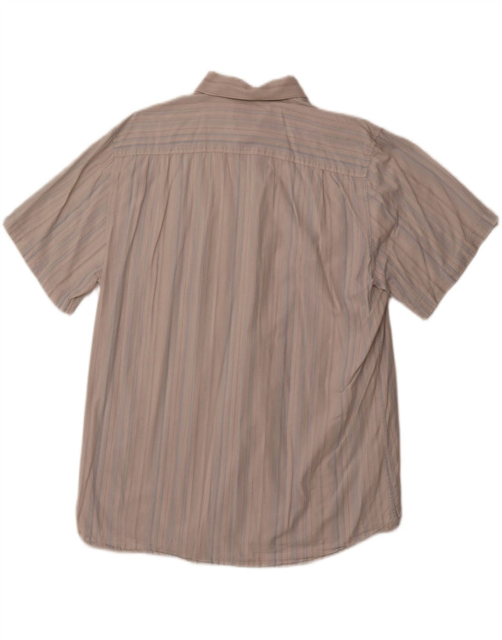 PIERRE CARDIN Camicia a maniche corte da uomo 2XL Cotone a righe blu