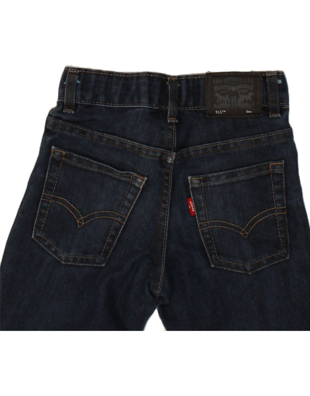LEVI'S Boys 511 Slim Jeans 4-5 Years W18 L8 Navy Blue Vintage Levi's and Second-Hand Levi's from Messina Hembry 