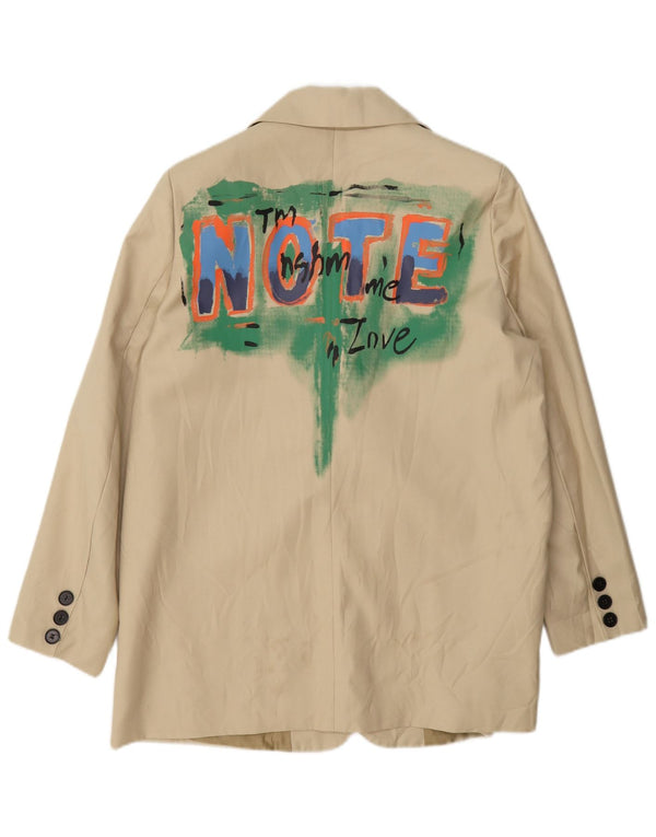 Giacca blazer da donna a 2 bottoni con grafica ampia e vestibilità ampia Aikha UK 14 Beige medio