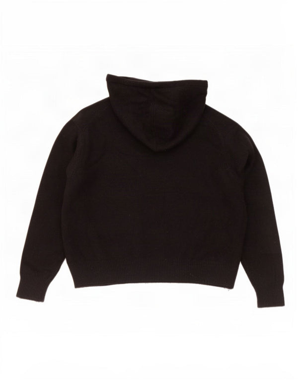 Polo Ralph Lauren Maglione corto con cappuccio da donna UK 14 Lana nera media