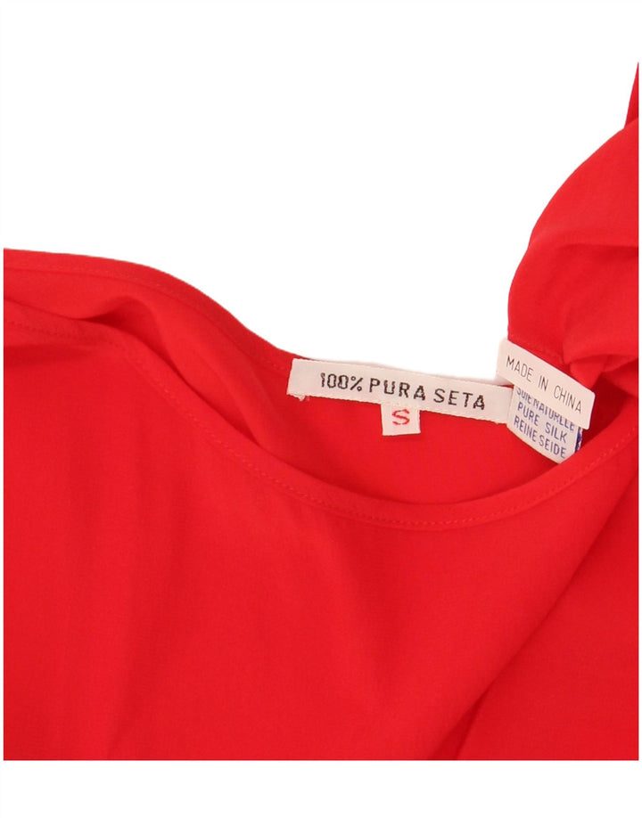 Canotta da donna VINTAGE UK 10 piccola seta rossa