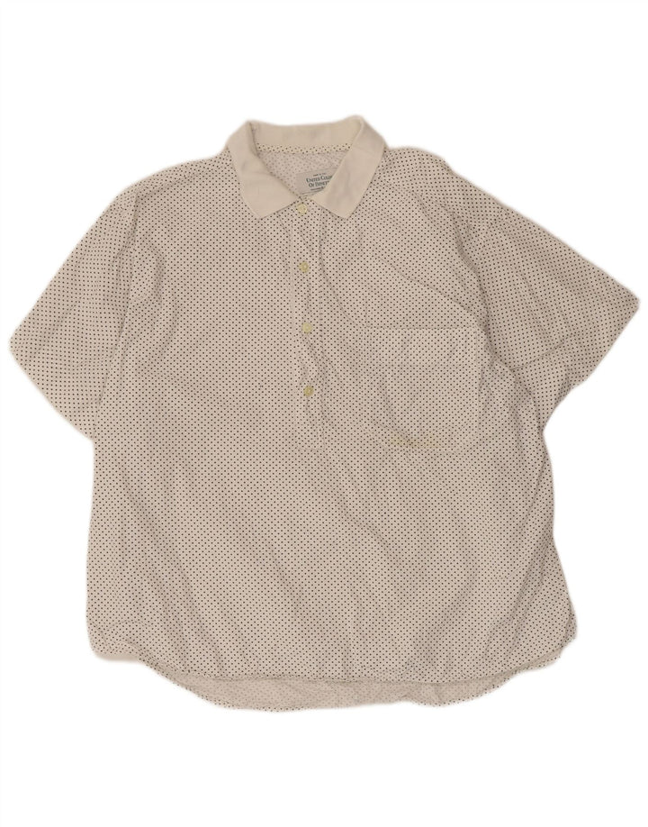 Camicia pullover a maniche corte da uomo Benetton in cotone maculato bianco medio