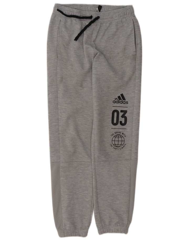 Pantaloni da tuta con grafica ADIDAS da ragazzo, pantaloni da jogging, 13-14 anni, poliestere grigio