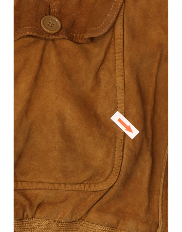 Giubbotto bomber in pelle scamosciata da uomo Conbipel UK 42 XL in pelle marrone