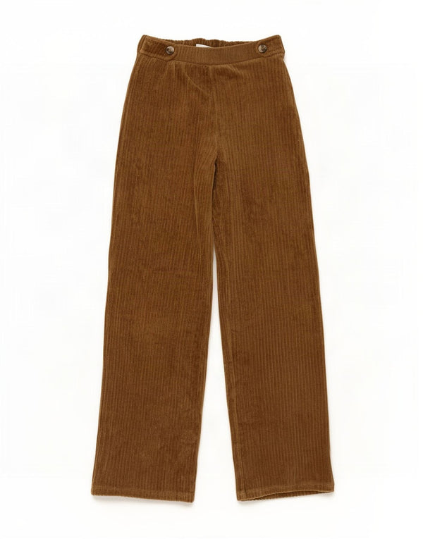 Pantaloni Zara per ragazze in velluto a coste a gamba larga 13-14 anni W27 L27 in cotone marrone