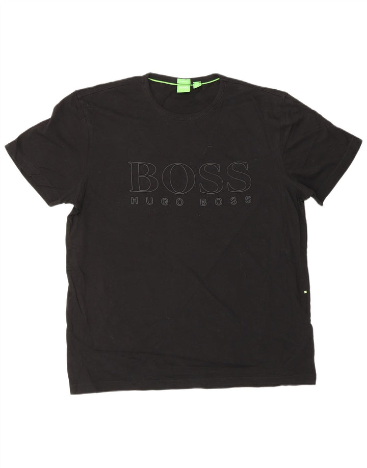 T-shirt grafica da uomo HUGO BOSS dal taglio moderno, taglia grande, nera