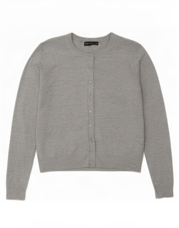 Maglione cardigan da donna Marks & Spencer UK 18 XL viscosa grigia