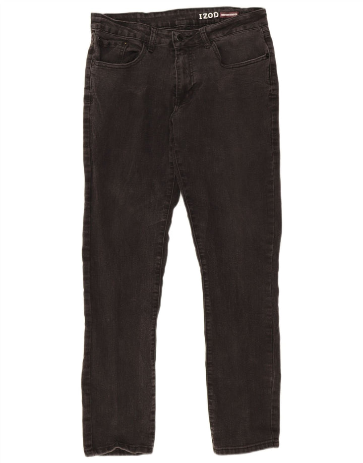 Jeans dritti elasticizzati da donna Izod W32 L32 cotone grigio