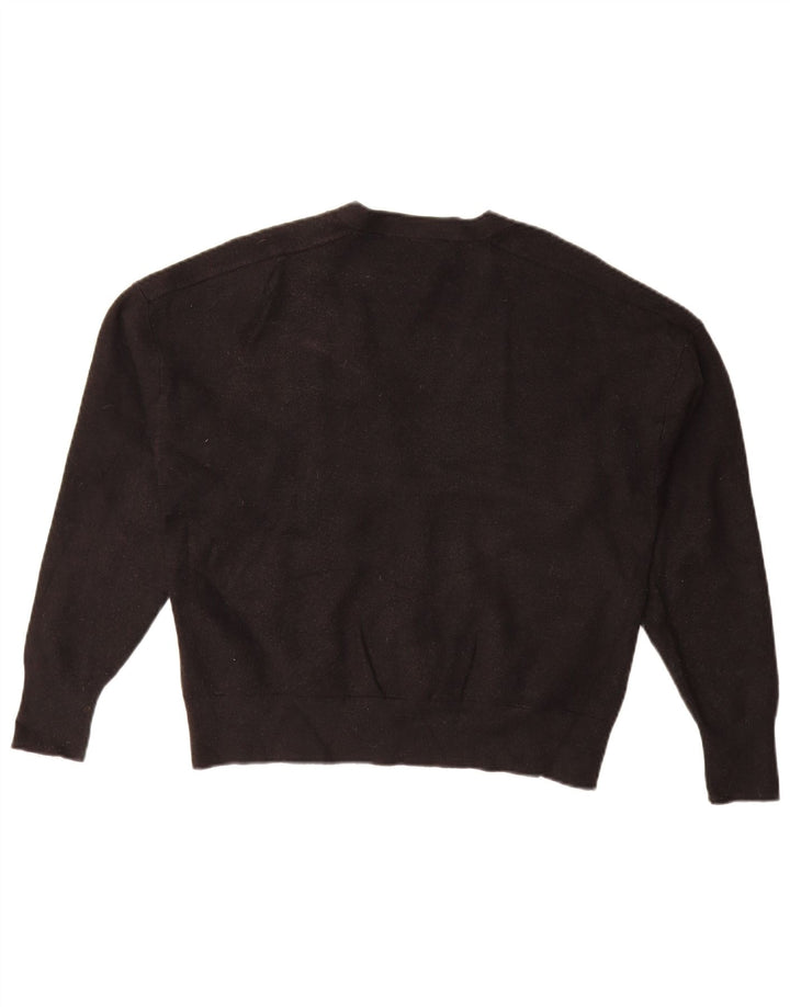 Maglione cardigan corto da donna Zara UK 14 viscosa nera media