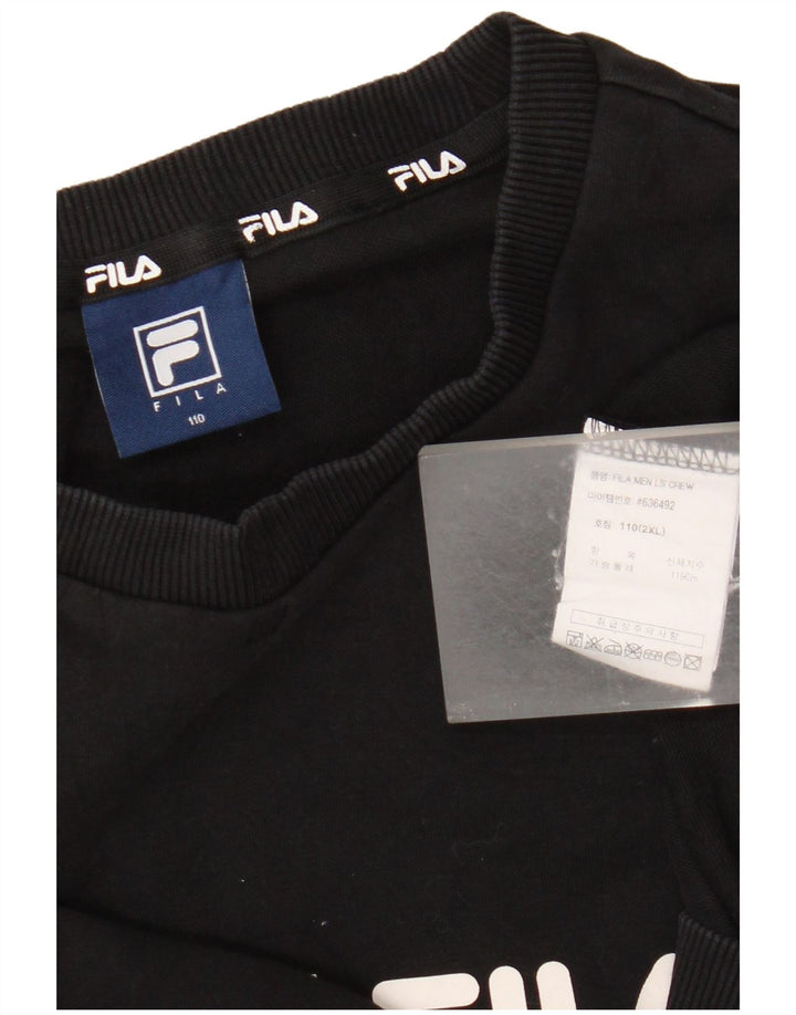 Felpa grafica da uomo Fila Maglione 2XL Nera