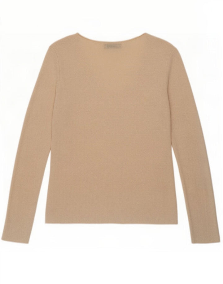 Top Zara da donna a maniche lunghe UK 10 Small Beige Viscosa
