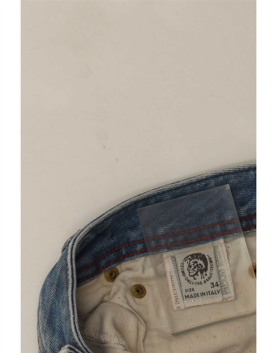 Pantaloncini di jeans invecchiati da uomo Diesel W34 grandi in cotone blu