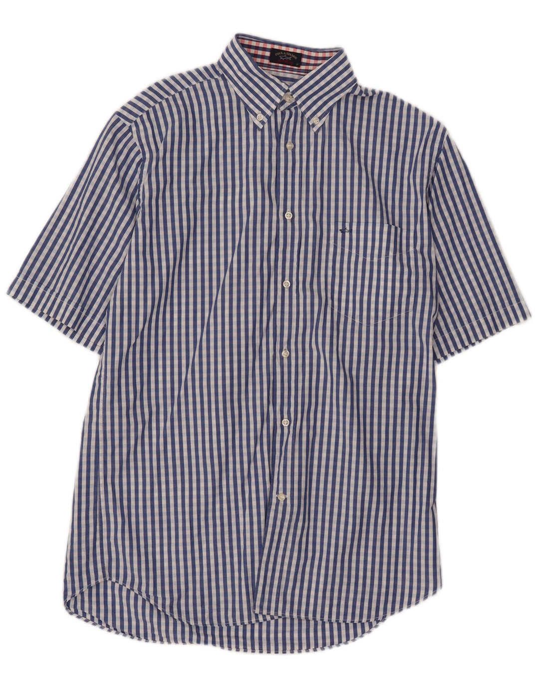 Paul & Shark Camicia a maniche corte da yachting da uomo taglia 40 a quadretti blu medio
