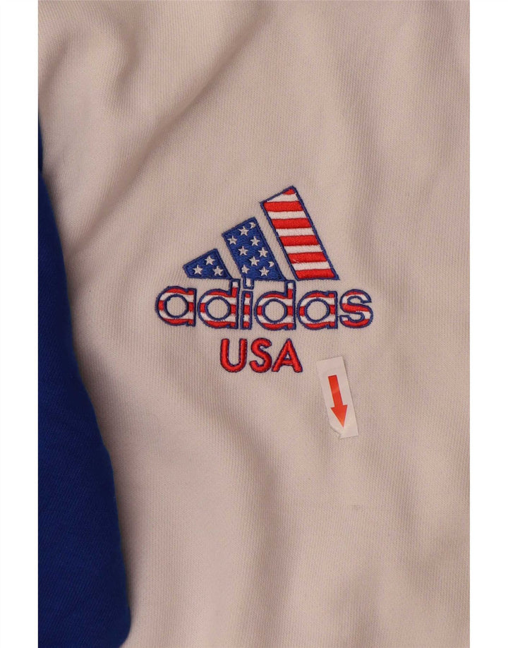 Giacca da ginnastica da uomo Adidas, giacca in cotone color block bianco medio