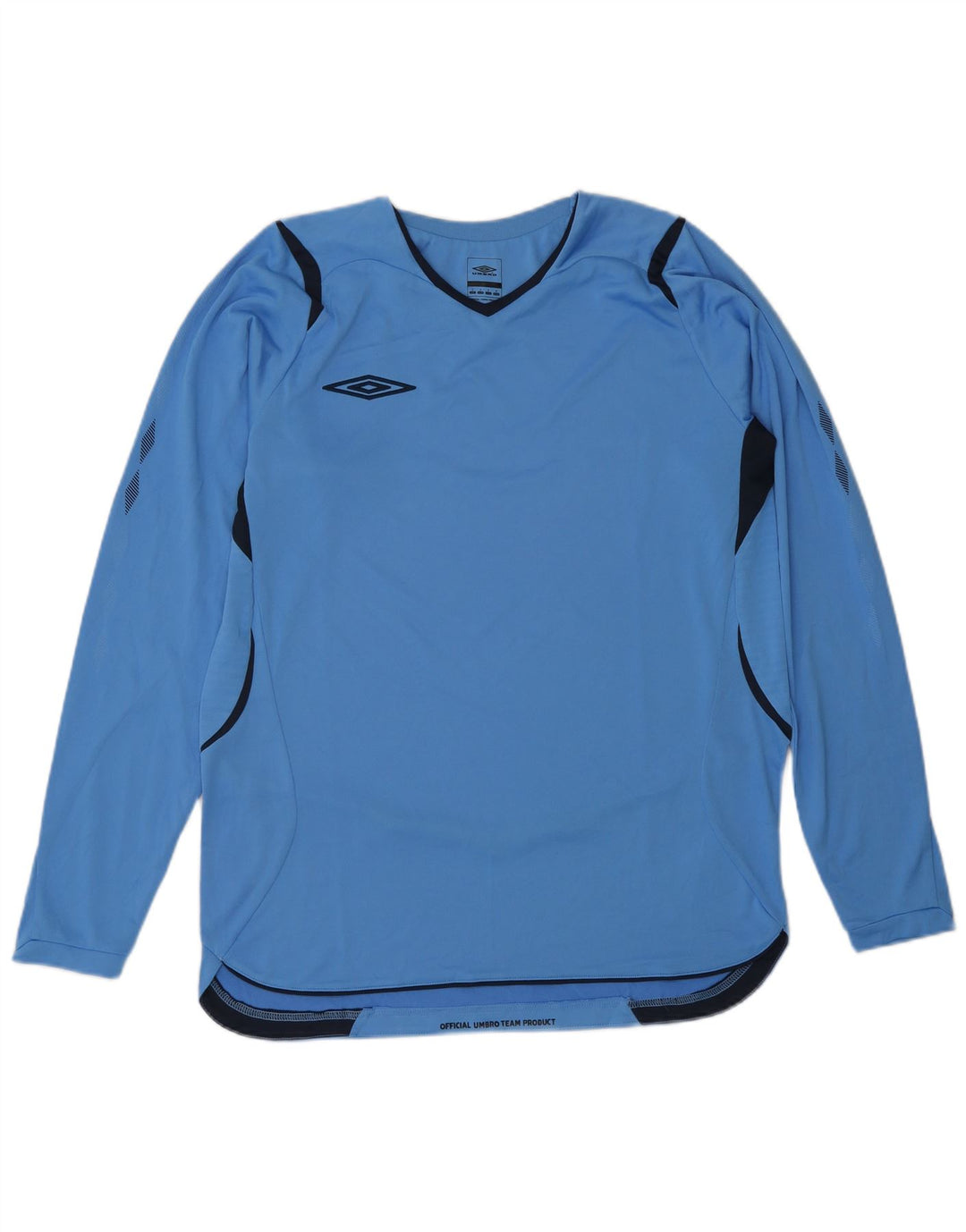 Top Umbro da uomo a maniche lunghe piccolo blu in poliestere color block