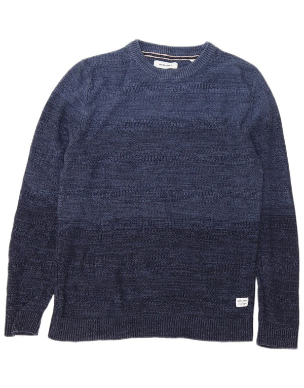 Jack & Jones Maglione girocollo da uomo in cotone medio blu navy screziato