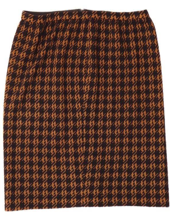 Gonna dritta da donna vintage W32 grande pied de poule marrone