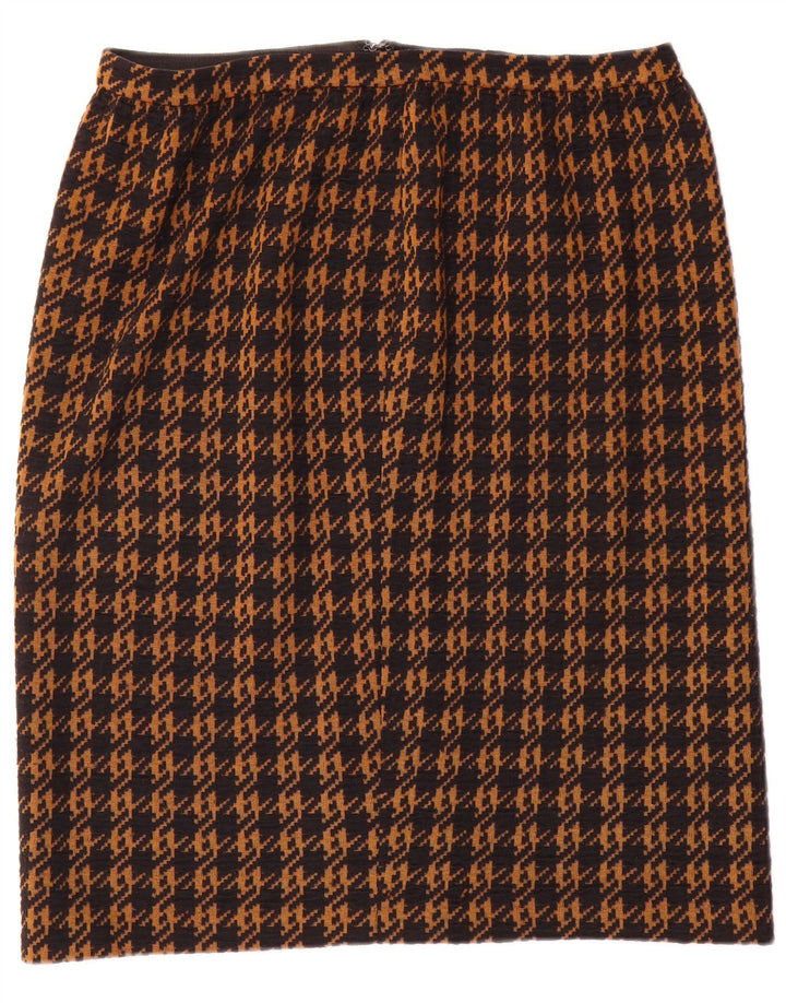 Gonna dritta da donna vintage W32 grande pied de poule marrone