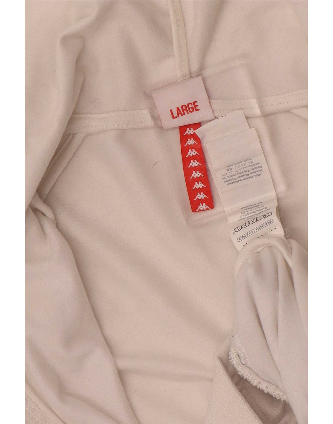 Maglione con cappuccio e zip grafica da uomo Kappa grande bianco in poliestere