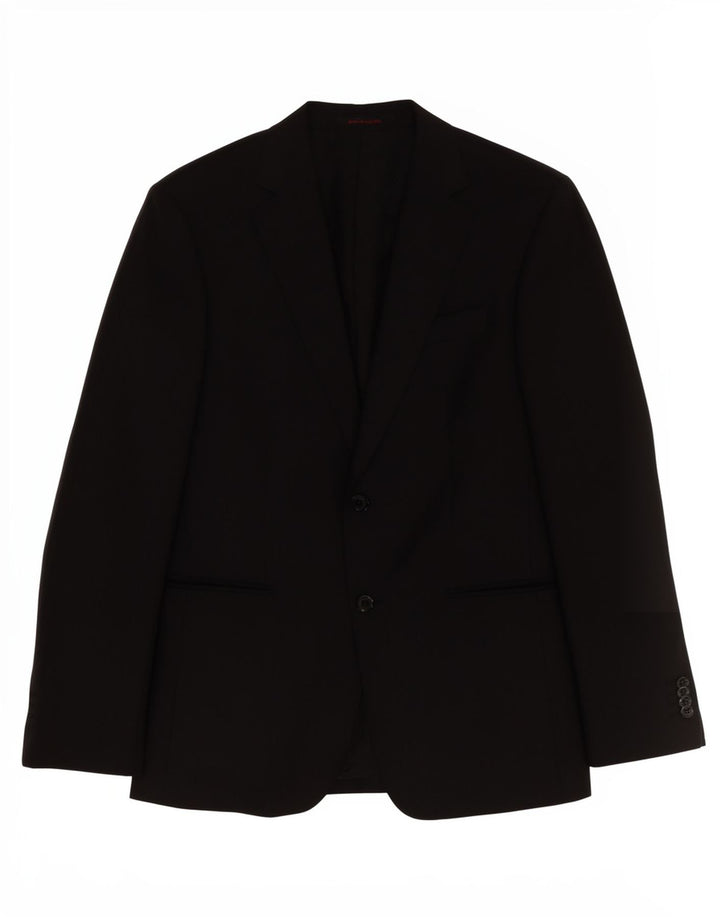Giacca blazer da uomo a 2 bottoni Pierre Cardin UK 38 media nera classica