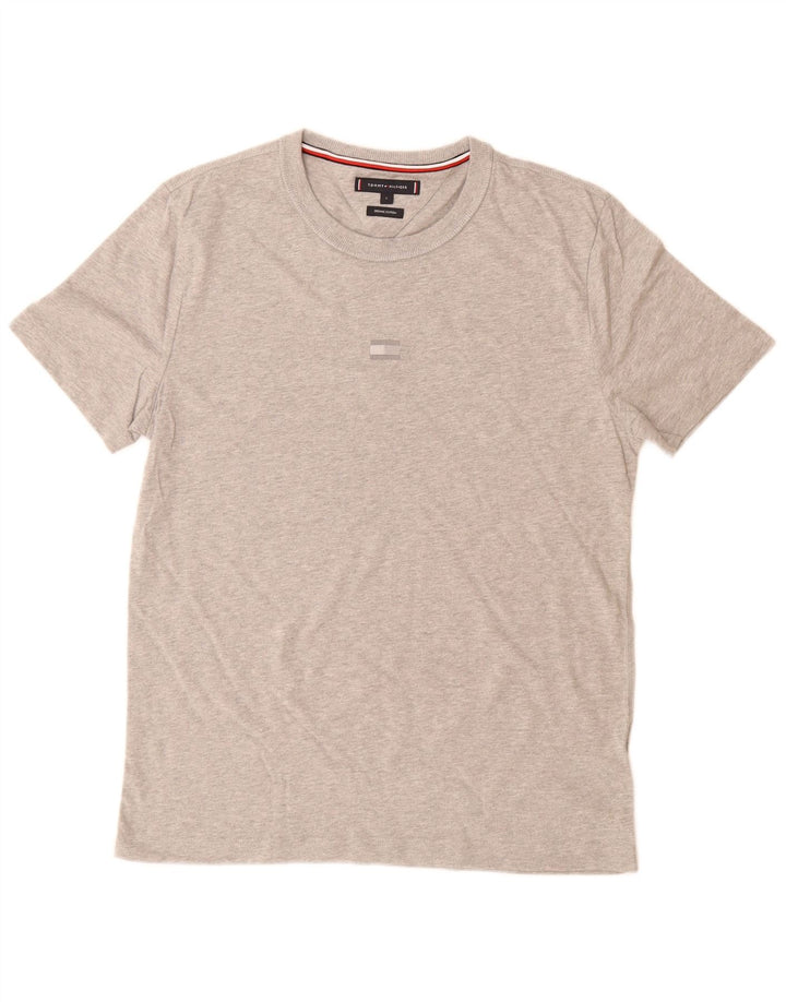 TOMMY HILFIGER T-shirt da uomo Top Large in cotone grigio