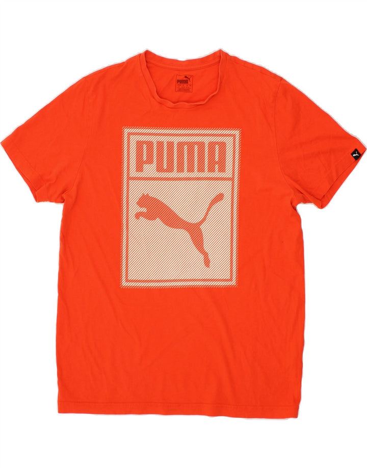PUMA Mens Graphic T-Shirt Top Large Orange Vintage Puma and Second-Hand Puma from Messina Hembry 