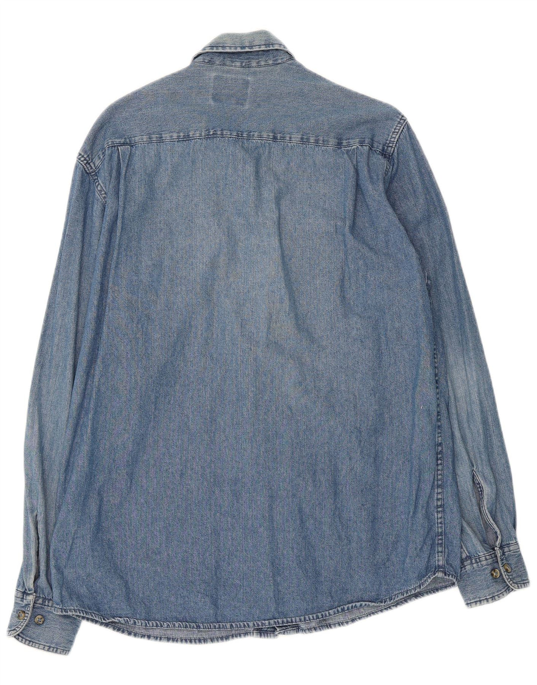 WRANGLER Mens Denim Shirt Medium Blue Cotton