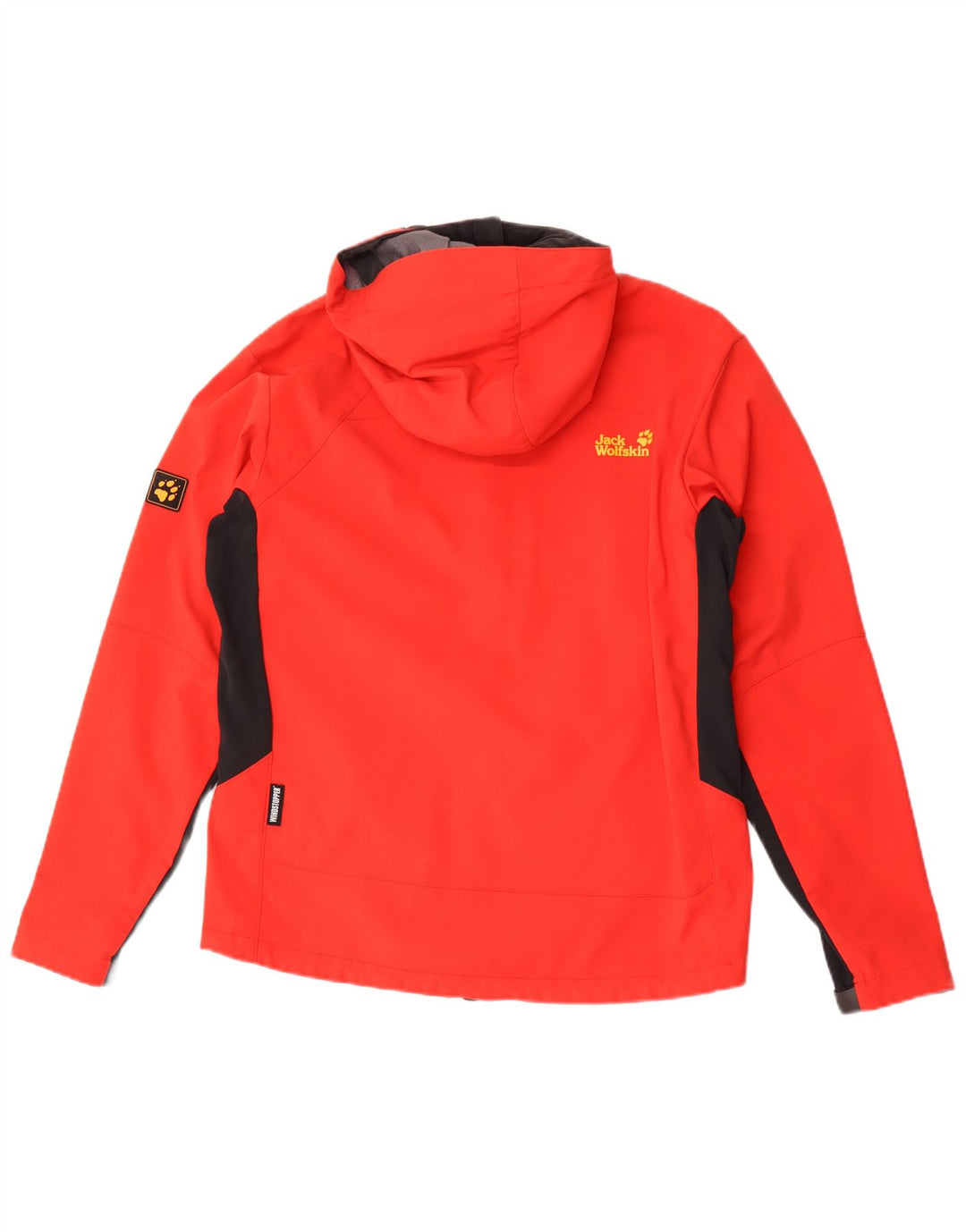 Giacca antipioggia con cappuccio da uomo Jack Wolfskin UK 36/38 Medium Red Colourblock