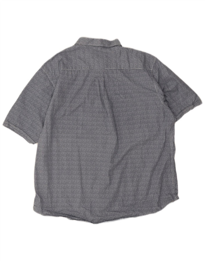 Camicia a maniche corte da uomo James Pringle XL in cotone maculato blu