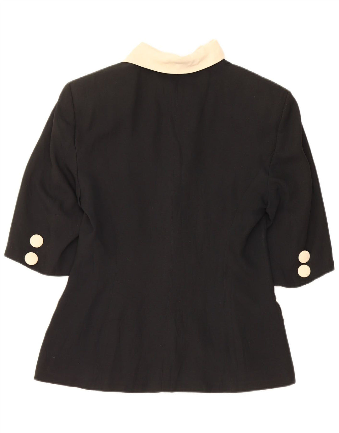 Giacca blazer vintage da donna a maniche corte UK 12 color block medio nero