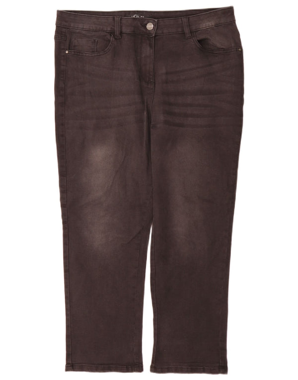 Jeans dritti a vita alta Petite da donna M&Co UK 16 Large W36 L28 Nero