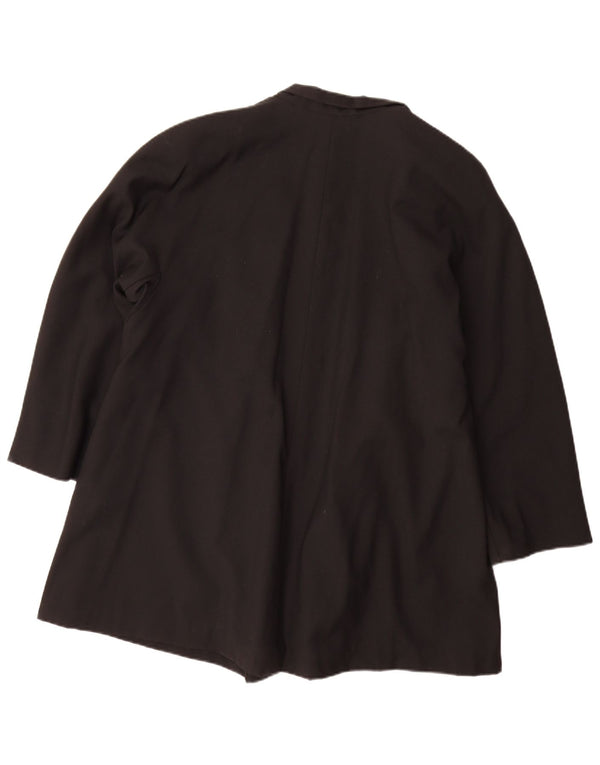 Vintage Womens Open Oversized Overcoat IT 40 Small Black Virgin Wool