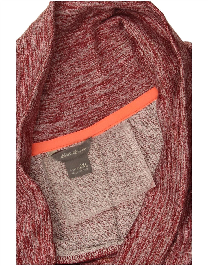 Felpa oversize da donna Eddie Bauer Jumper UK 20 2XL Rosso chiazzato