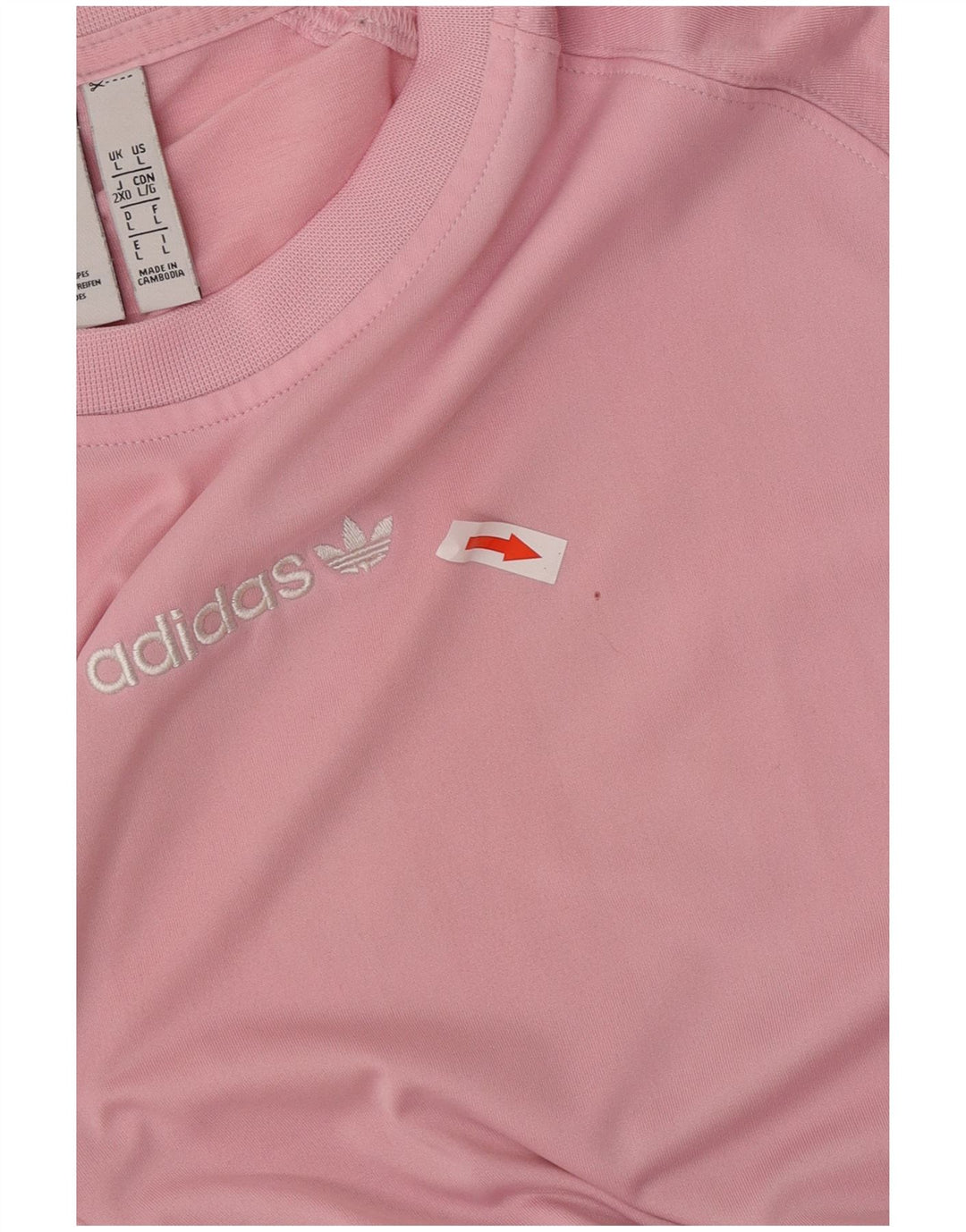 T-shirt grafica da uomo Adidas Top grande in poliestere color block rosa