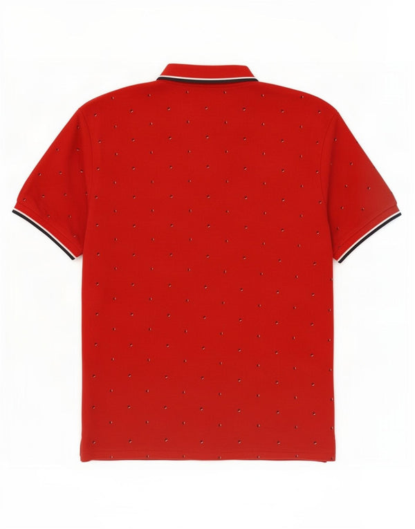 Polo Assn. Polo da uomo piccola in cotone maculato rosso