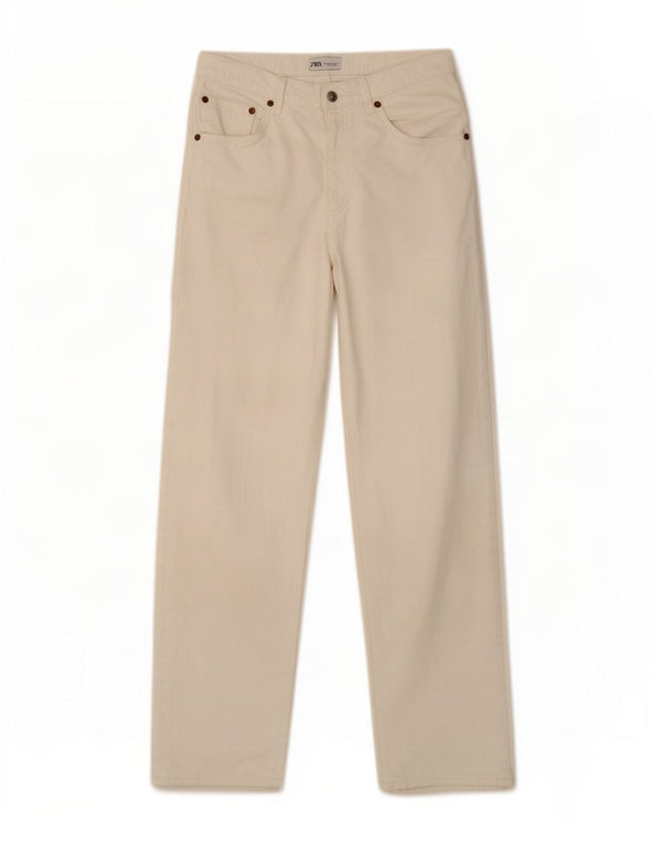 Jeans larghi da donna Zara EU 42 Large W32 L30 cotone bianco