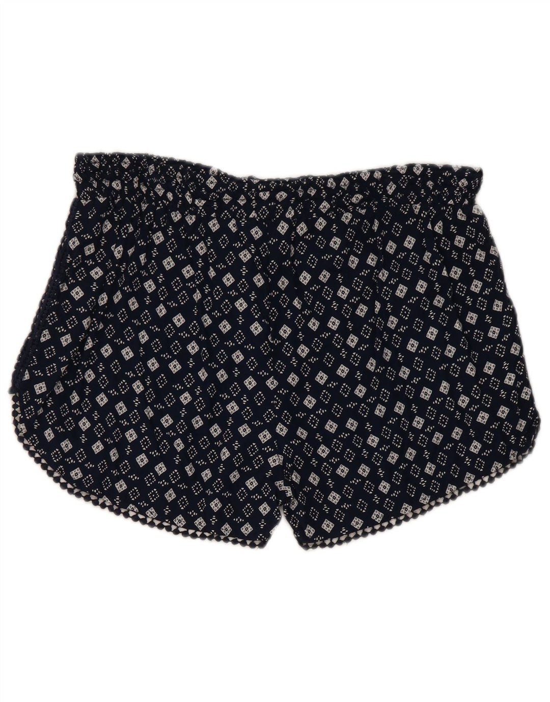 Pantaloni caldi da donna Superdry Large W32 in viscosa geometrica blu navy