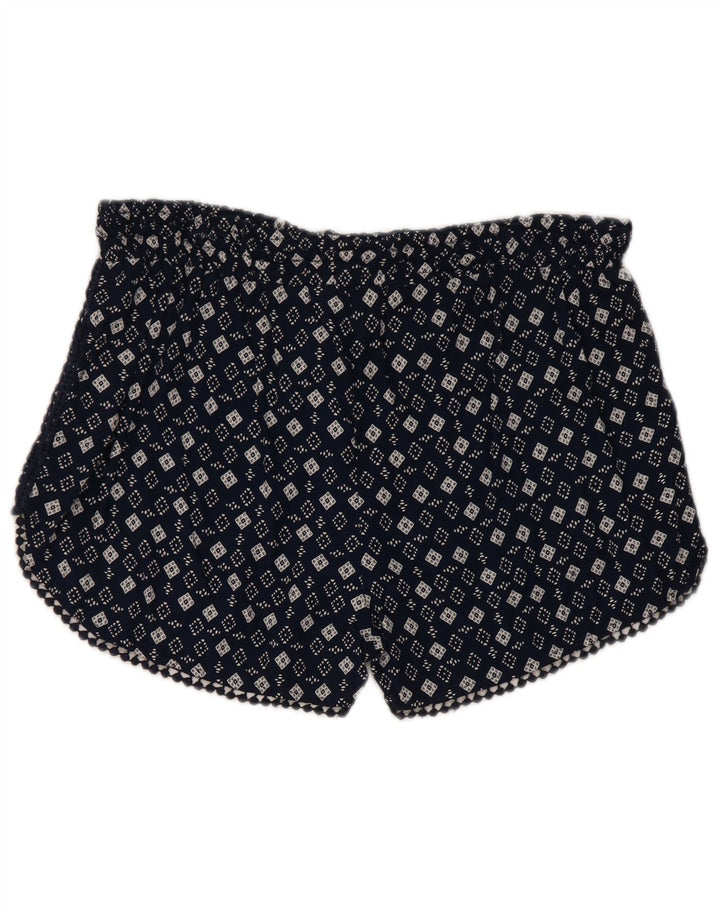 Pantaloni caldi da donna Superdry Large W32 in viscosa geometrica blu navy