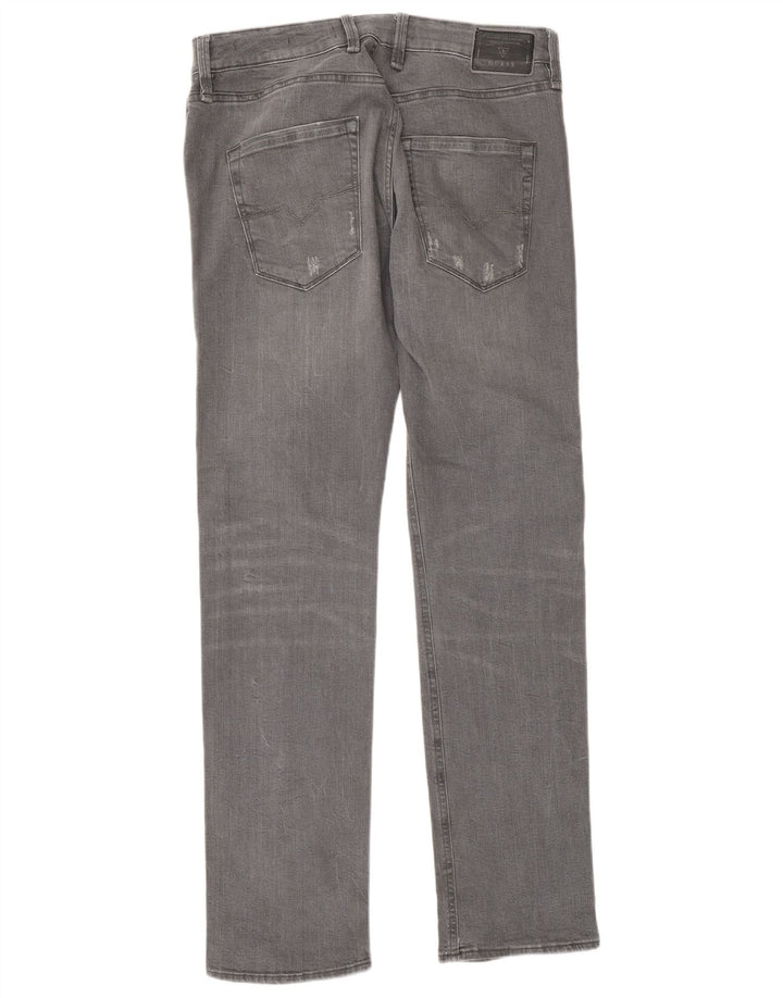 Jeans slim invecchiati da uomo Guess W31 L33 cotone grigio