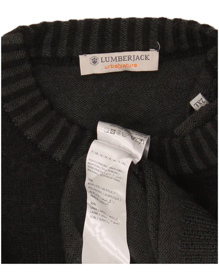 LUMBERJACK Maglione maglione girocollo da uomo 2XL Acrilico grigio