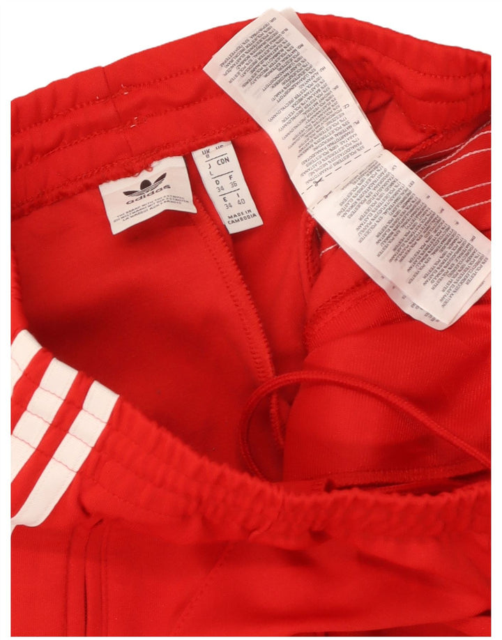 Pantaloni della tuta da donna Adidas UK 8 Small Rosso Poliestere