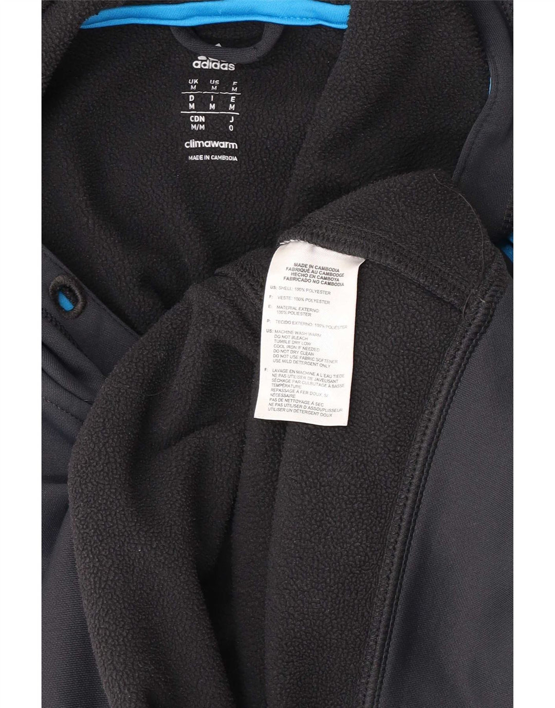 Felpa con cappuccio Adidas Climawarm da uomo in poliestere grigio medio