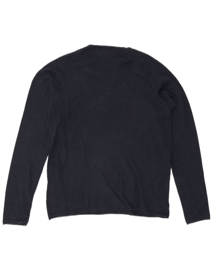 Maglione maglione girocollo da uomo Jack & Jones piccolo in cotone blu navy