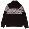Maglione maglione a collo alto da uomo Marks & Spencer grande acrilico nero Fair Isle
