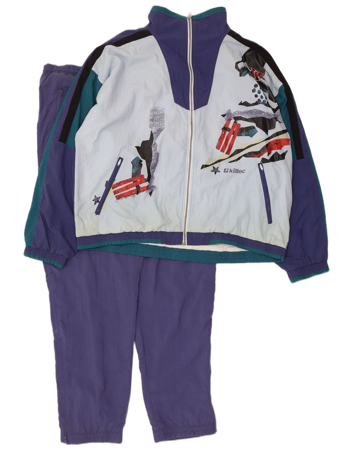 Tuta intera da uomo con grafica Killtec Large blu color block in poliammide