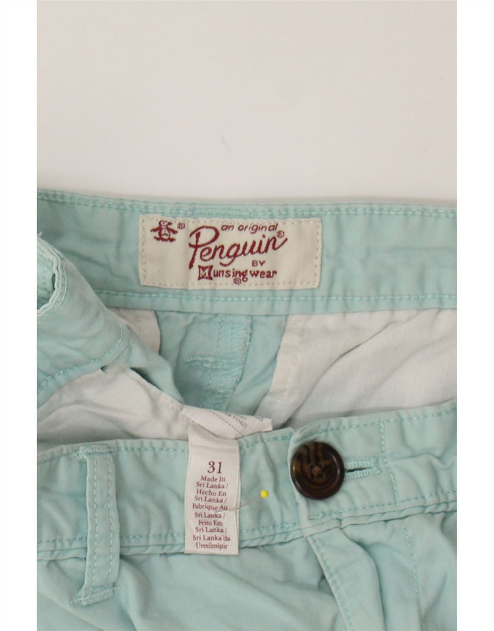 PENGUIN Womens Chino Shorts W31 Medium Turquoise Cotton Vintage Penguin and Second-Hand Penguin from Messina Hembry 