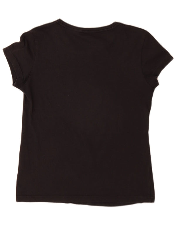 T-shirt grafica da donna Adidas Top UK 8/10 piccola in cotone nero